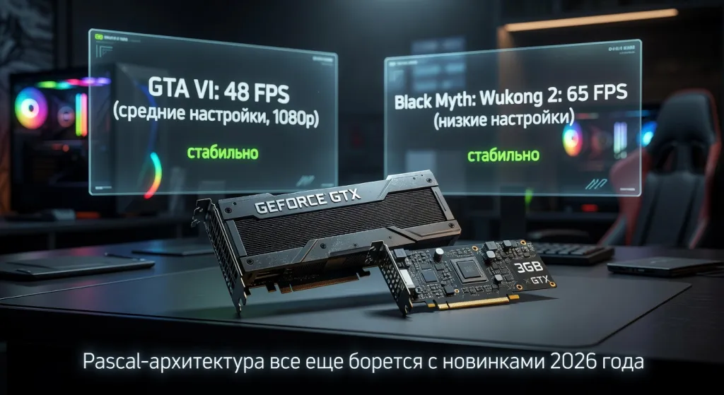 Тесты NVIDIA GeForce 1060 в актуальных играх 2026: реальный FPS на средних и низких настройках