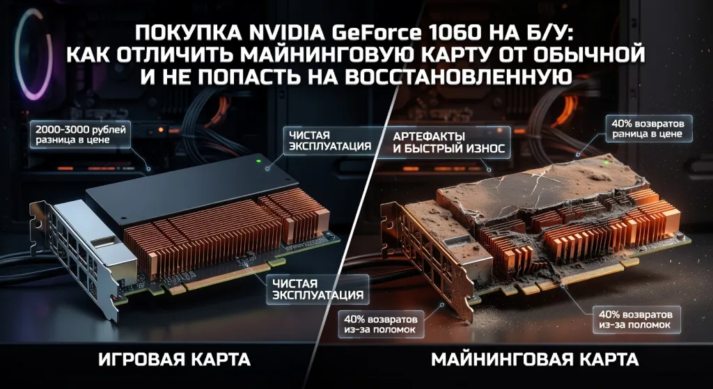 Покупка NVIDIA GeForce 1060 на б/у: как отличить майнинговую карту от обычной и не попасть на восстановленную