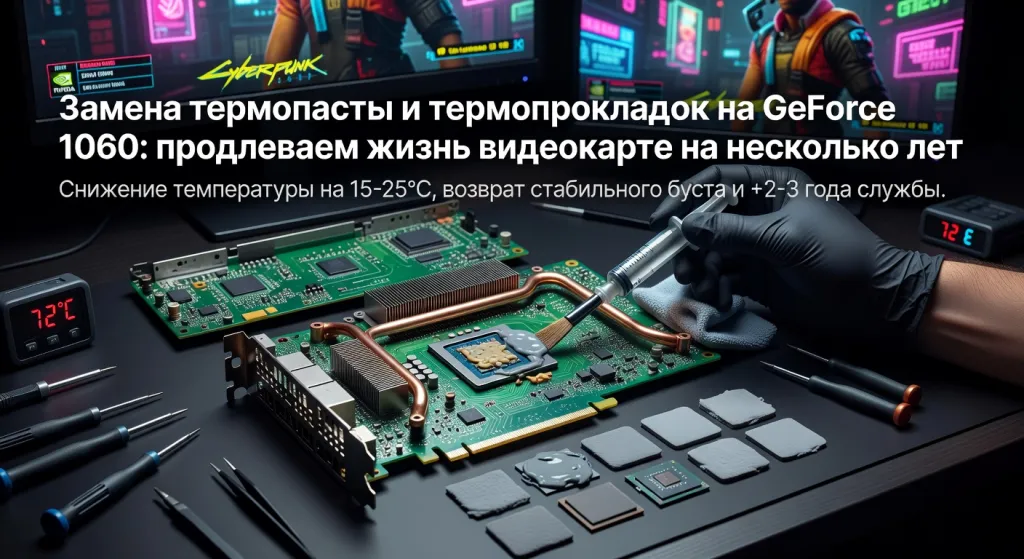 Замена термопасты и термопрокладок на GeForce 1060: продлеваем жизнь видеокарте на несколько лет