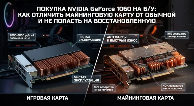 Покупка NVIDIA GeForce 1060 на б/у: как отличить майнинговую карту от обычной и не попасть на восстановленную