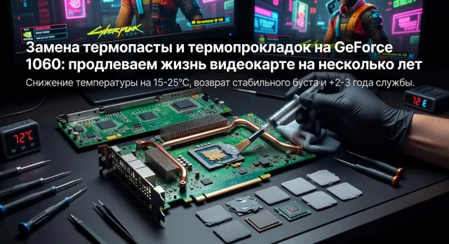 Замена термопасты и термопрокладок на GeForce 1060: продлеваем жизнь видеокарте на несколько лет